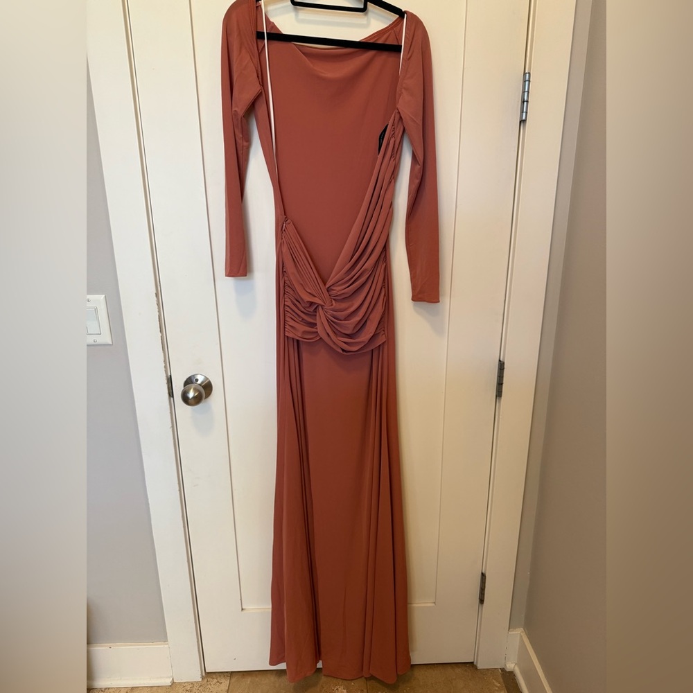 Alex Perry open-back twrist cedar crape jersey long-sleeve Gown dress US4 $3,043 - Picture 6 of 11